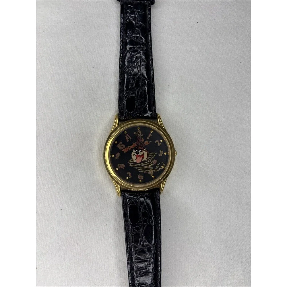 Armitron Looney Tunes Watch Unisex OS Black Good Taz 1992 Vintage 2200/44F